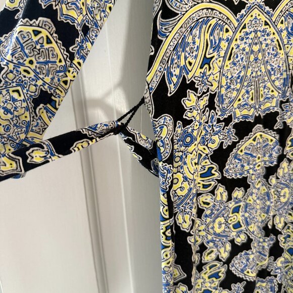 Cynthia Rowley floral print faux wrap dress with 3/4 sleeves - Picture 7 of 7